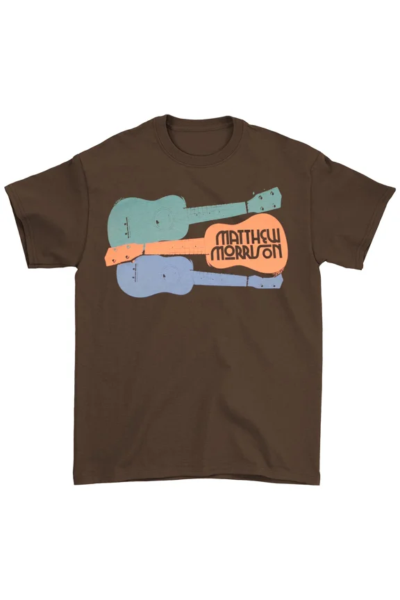 Men's Mathew Morrison Guitars T-shirt Medium Brown