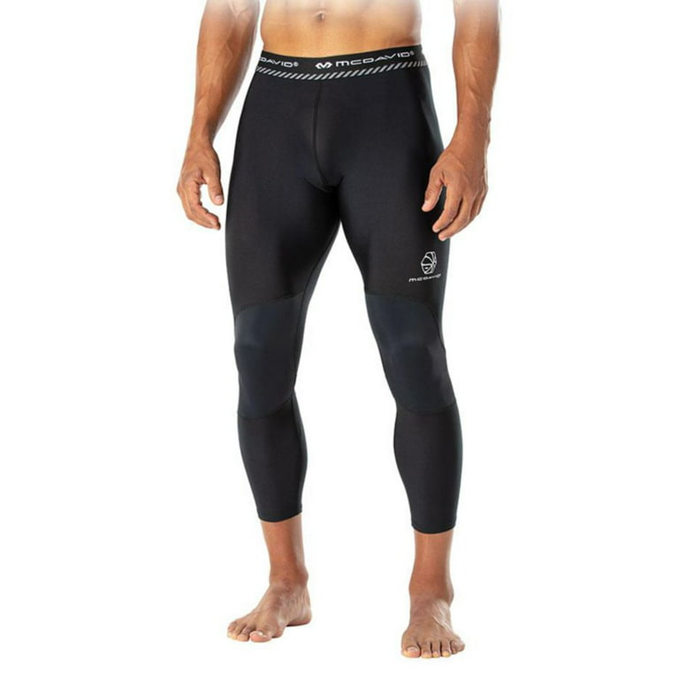 Men's McDavid 10020 Compression 3/4 Length Tight with Knee Support (Black S)