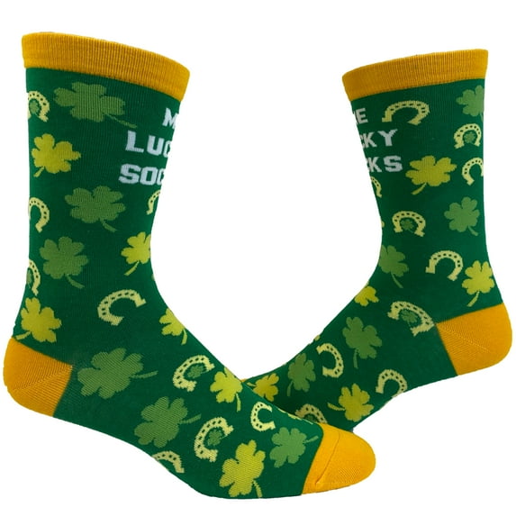 Men's Me Lucky Socks Socks Funny Shamrock St Patricks Day Parade Green Graphic Novelty Footwear