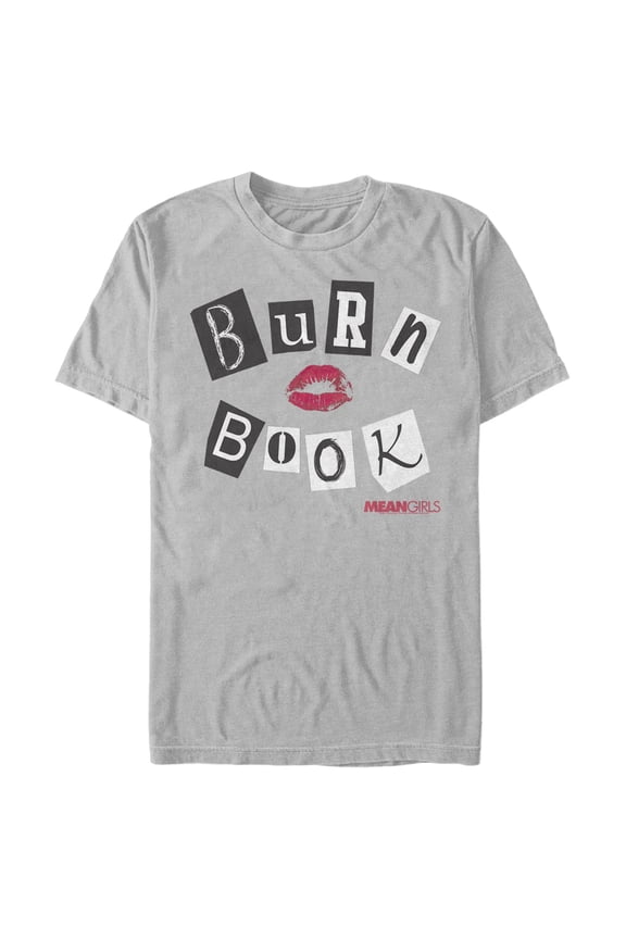 Men's Mean Girls Burn Book Graphic Tee Silver 2X Large
