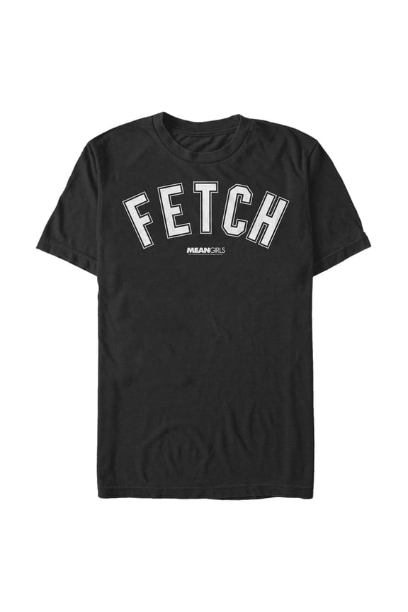 Men's Mean Girls Collegiate Fetch Graphic Tee Black Large