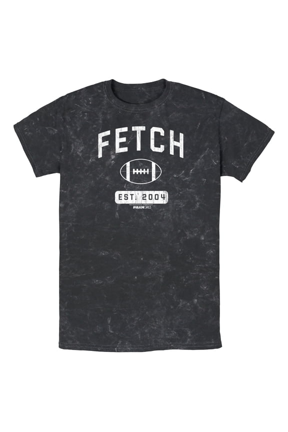 Men's Mean Girls Distressed Fetch Football Est. 2004 Graphic Tee Black Medium