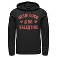 thumbnail image 1 of Men's Mean Girls Distressed Glen Coco Is My Valentine Pull Over Hoodie Black 2X Large, 1 of 4