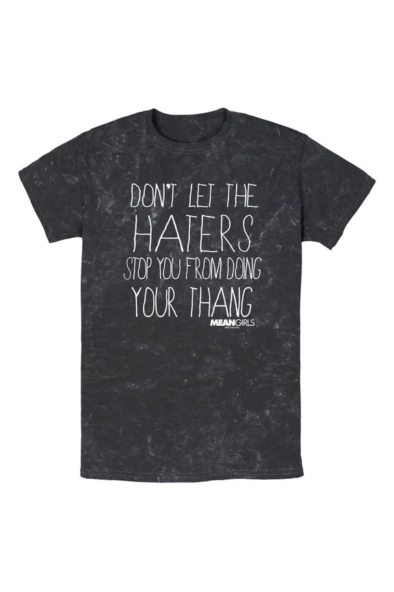 Men's Mean Girls Don’t Let the Haters Stop You Graphic Tee Black Large