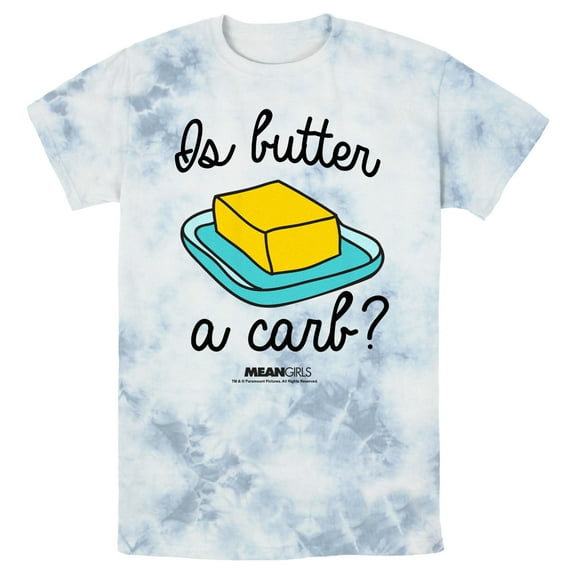 Men's Mean Girls Is Butter a Carb? Graphic Tee White/Blue Medium