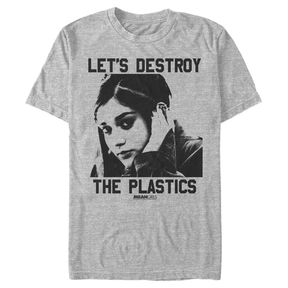 Men's Mean Girls Janis Ian Let's Destroy the Plastics  Graphic Tee Athletic Heather Small