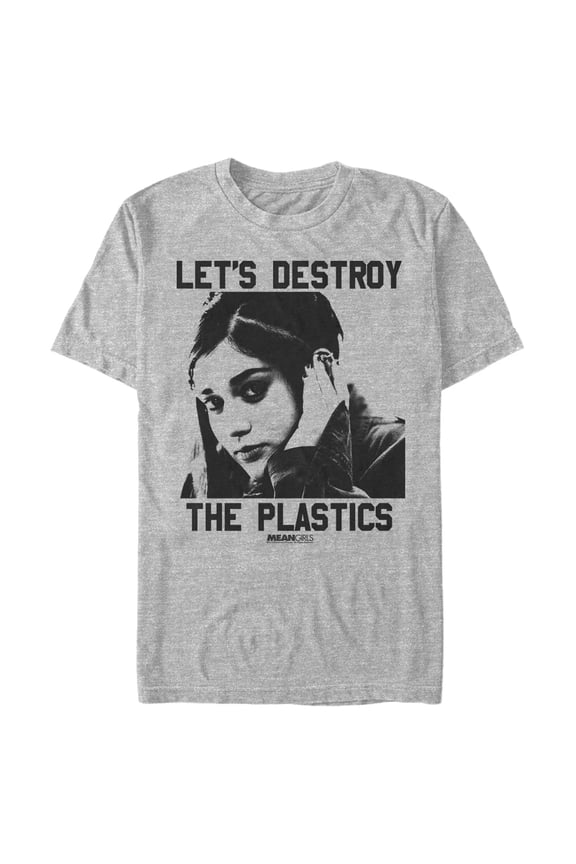 Men's Mean Girls Janis Ian Let's Destroy the Plastics  Graphic Tee Athletic Heather Small