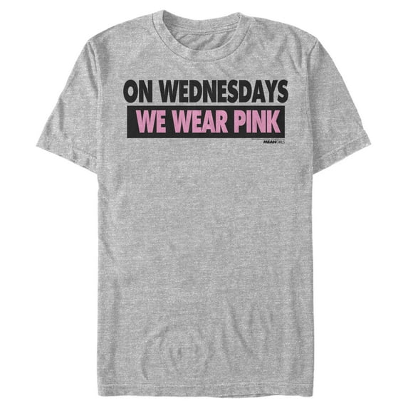 Men's Mean Girls On Wednesdays We Wear Pink Graphic Tee Athletic Heather Small