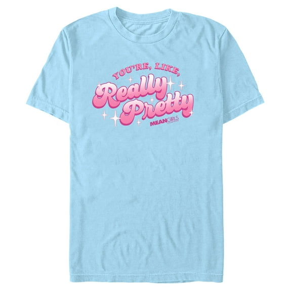 Men's Mean Girls Valentine's Day You're Like Really Pretty Graphic Tee Light Blue Medium