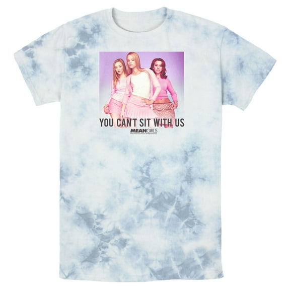 Men's Mean Girls You Can't Sit With Us Poster Graphic Tee White/Blue Medium