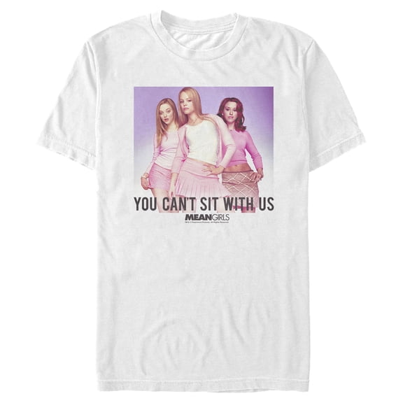 Men's Mean Girls You Can't Sit With Us Poster Graphic Tee White Medium
