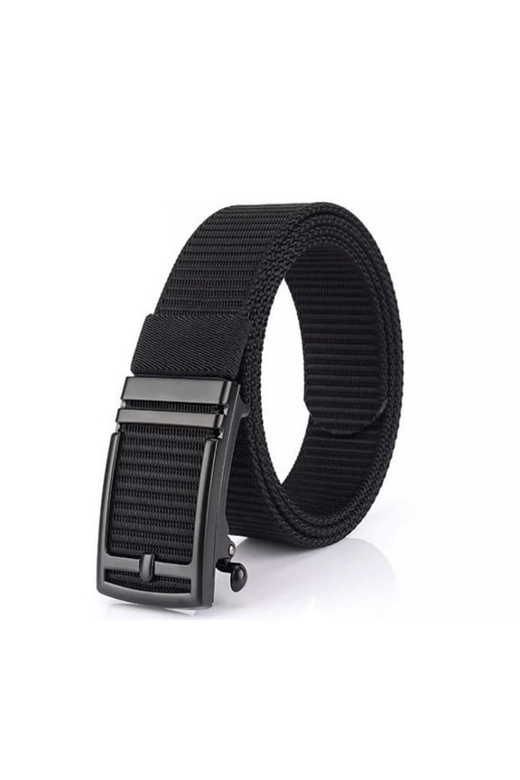 Men's Mechanical Clip Belts Mens Nylon Canvas Web Belt for Men Freely Cut-to-Fit Up to 60 inches Long Black