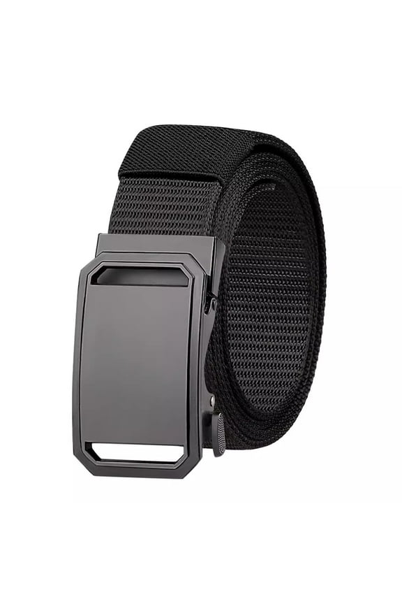 Men's Mechanical Clip Belts Mens Nylon Fabric Belt for Men Free Cut-to-Fit Up to 60 inches Long Black