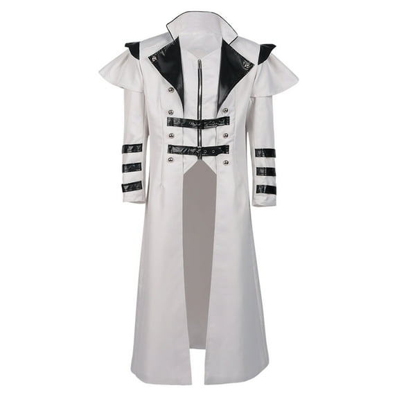 Men's Medieval Costumes Steampunk Long Trench Coat Gothic Victorian Vintage Tailcoat Jacket Halloween Costumes