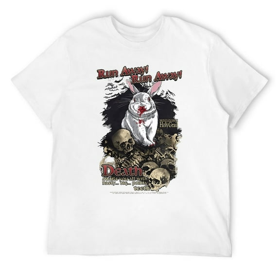 Men's Medieval Knight Run Funny Graphic Tee Sarcastic Humor Cotton Casual T-Shirt for Adults White-style 6XL