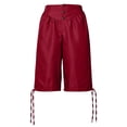 thumbnail image 1 of Men's Medieval Pirate Capri Pants Mens Knickers Colonial 3/4 Pants Renaissance Costume Viking Long Shorts Size 3XL Wine, 1 of 6