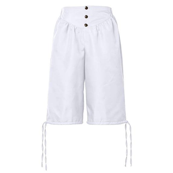 Men's Medieval Pirate Capri Pants Renaissance Costumes Viking Shorts Lace up Hem Halloween Costume Trousers