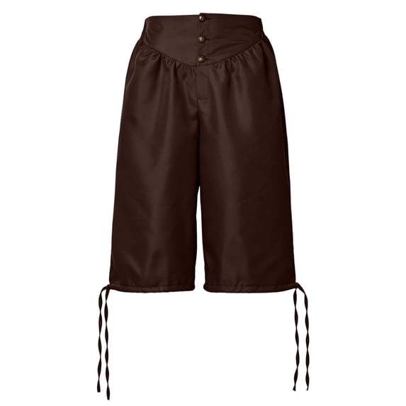 Men's Medieval Pirate Capri Pants Renaissance Costumes Viking Shorts Lace up Hem Halloween Costume Trousers