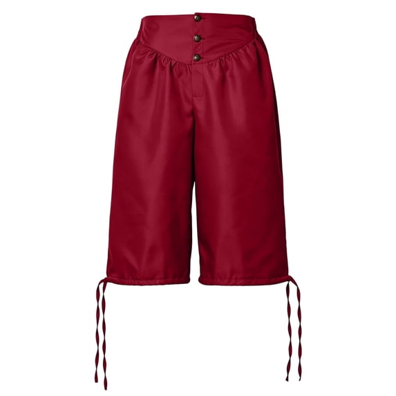 Men's Medieval Pirate Capri Pants Renaissance Costumes Viking Shorts Lace up Hem Halloween Costume Trousers