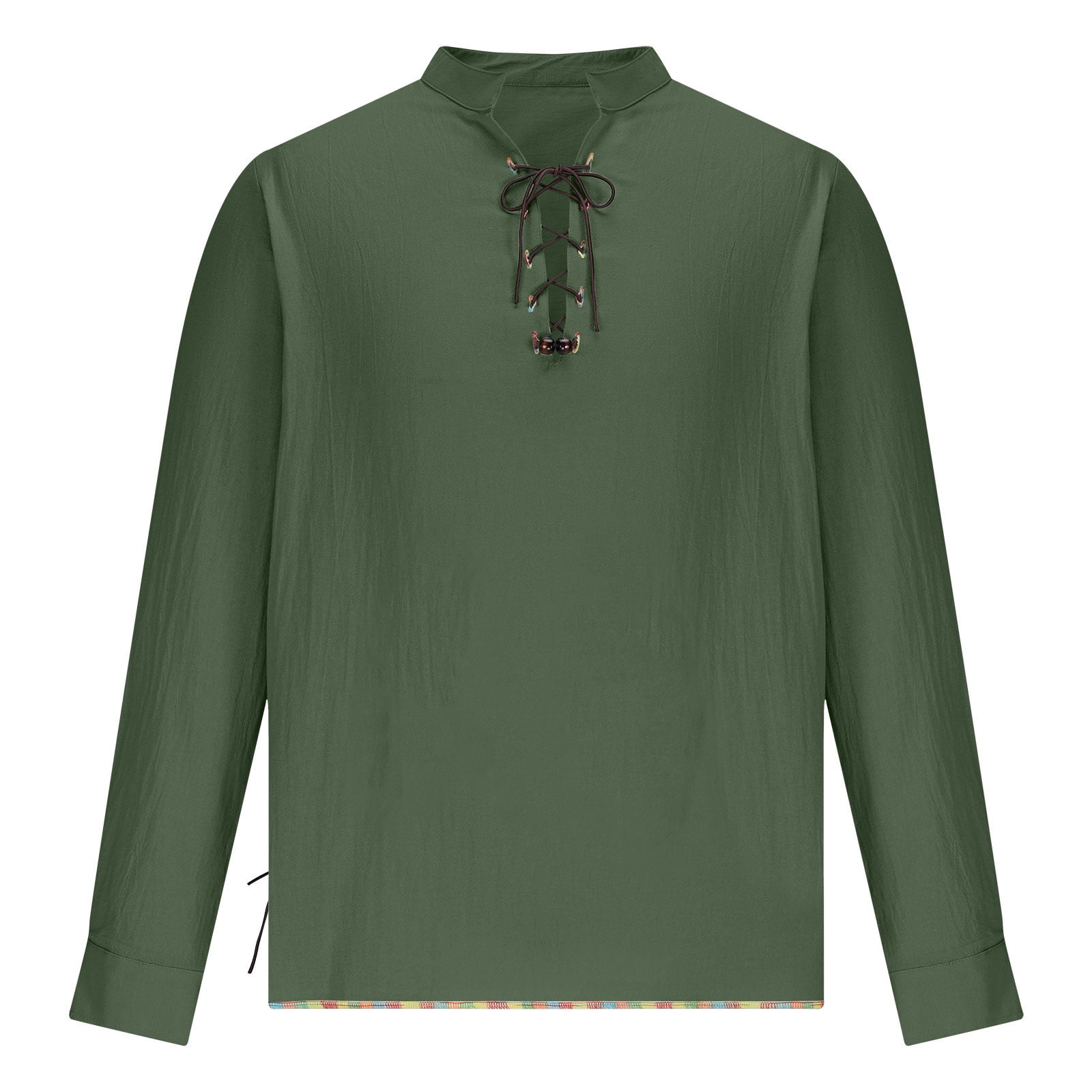 Men's Medieval Pirate Shirt Renaissance Tops Retro Long Sleeve Lace up ...