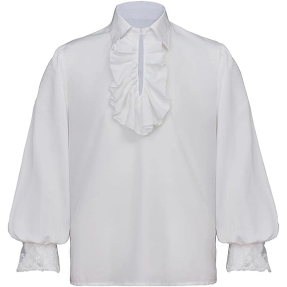 Men's Medieval Pirate Shirts Renaissance Ruffled Long Sleeve Steampunk Shirts