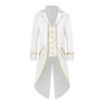 thumbnail image 1 of Men's Medieval Tailcoat Steampunk Gothic Halloween Costume Vintage Formal Frock Coat White S, 1 of 3