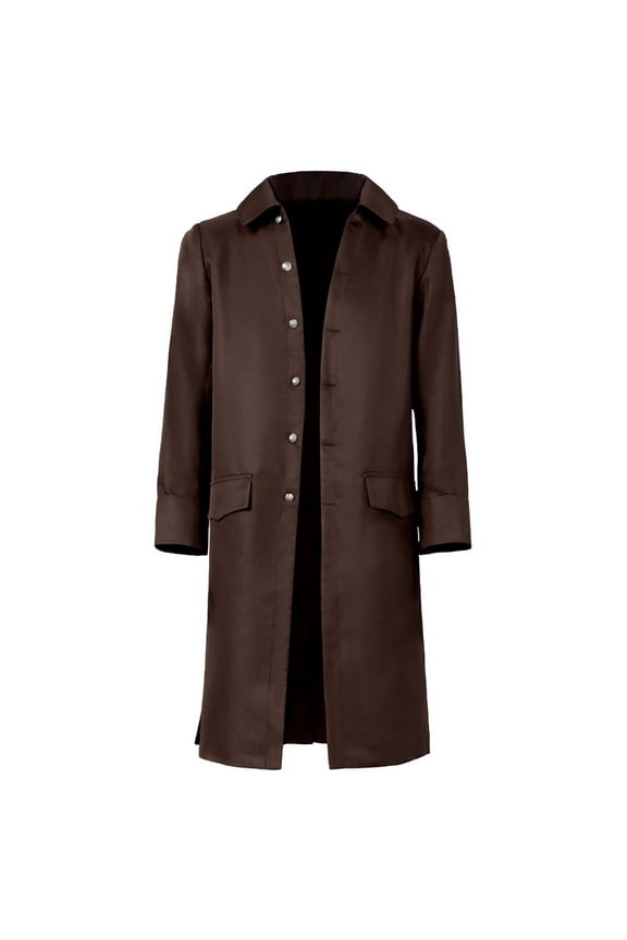 Men's Medieval Tailcoat Steampunk Long Trench Coat Gothic Vintage Costumes Jacket Performance Tuxedo Coat Brown XXXL