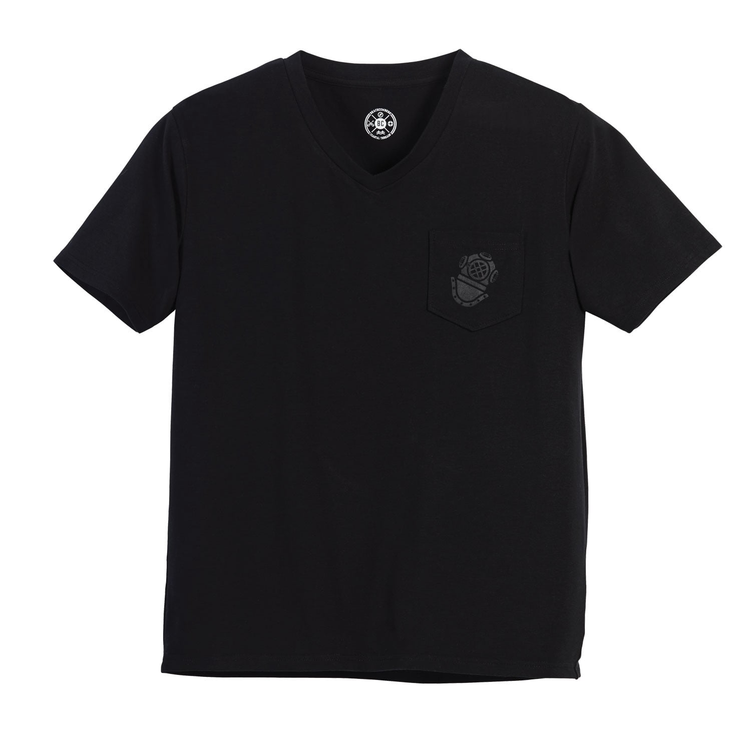 Men's Medium Black Scuba Diver V-Neck T-Shirt