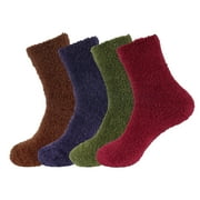 BAMBOOMN Men's Featherlight Fuzzy Socks - Plush Soft Warm Comfy - Assortment M - 4 Pairs