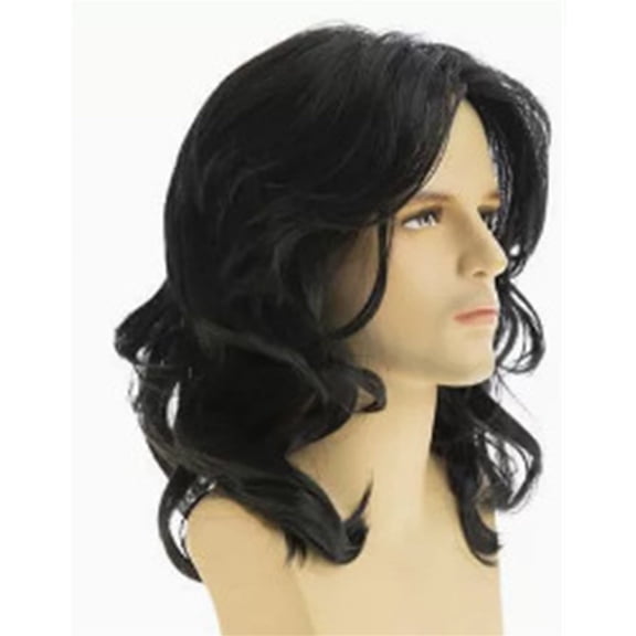 Men's Medium To Long Curly Hair Wig Split Fluffy Headband