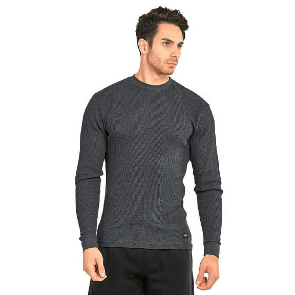 Men's Medium Weight Cotton Long Sleeve Thermal Top 100% Cotton Long Sleeve Shirt, Charcoal Gray XL, 1 Pack