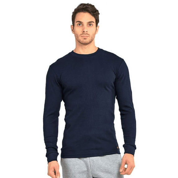 Men's Medium Weight Cotton Long Sleeve Thermal Top, Navy 3XL, 1 Pack