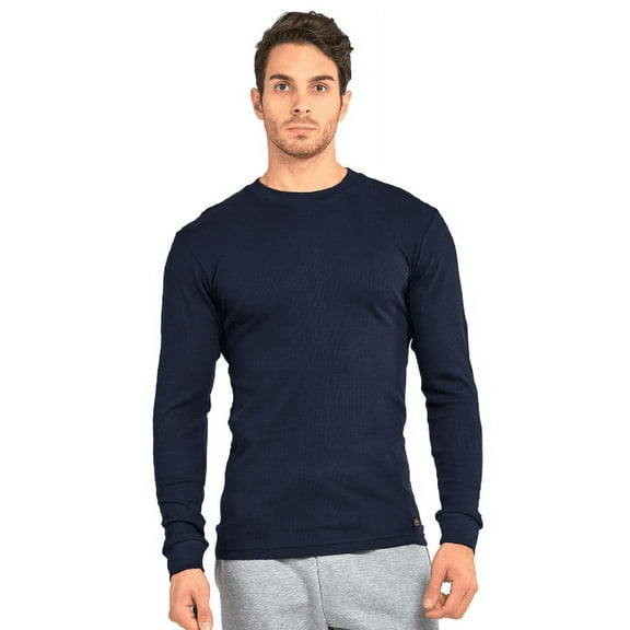 Men's Medium Weight Cotton Long Sleeve Thermal Top, Navy XL, 1 Pack