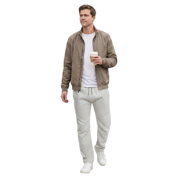 Men's Medium Weight Fleece Open Bottom Sweatpants with Pockets, Heather Grey XL, 1 Pack