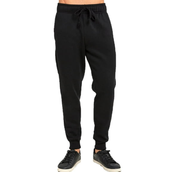 Men's Medium Weight Sweatpants Fleece Spacedye Joggers with Pockets, Black 2XL, 1 Count, 1 Pack