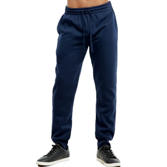 Men's Medium Weight Sweatpants Fleece Spacedye Joggers with Pockets, Navy XL, 1 Count, 1 Pack