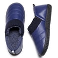 thumbnail image 1 of Men's Memory Foam Down Slippers Knitted Warm House Shoes with Elastic Gores, Blue 09, 1 of 1
