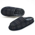 thumbnail image 1 of Men's Memory Foam House Slippers - Cozy, Fuzzy Bedroom Slip-on Loafer Shoes. Warm & Comfy Indoor Outdoor Moccasins. Unique Christmas Gift for Dad, Grandpa, Husband, Boyfriend, Navy Adult Size 12-13, 1 of 7
