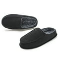 thumbnail image 1 of Men's Memory Foam House Slippers - Cozy, Fuzzy Bedroom Slip-on Loafer Shoes. Warm & Comfy Indoor Outdoor Moccasins. Unique Christmas Gift for Dad, Grandpa, Husband, Boyfriend, Black Adult Size 12-13, 1 of 7