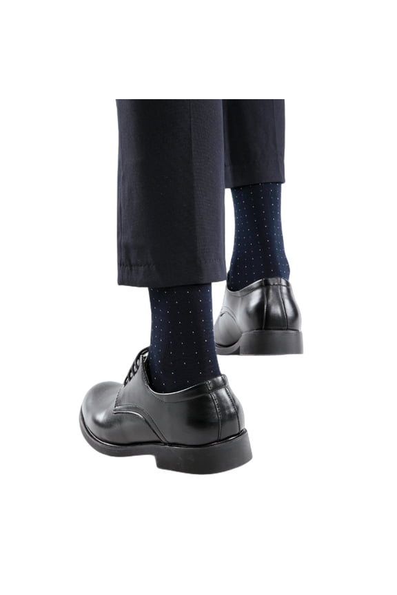 Men's Mercerized Cotton Dress Socks Business Casual Patterned Crew Sock Lightweight Soft Comfort