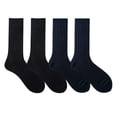 thumbnail image 1 of Men's Mercerized Cotton Dress Socks Business Casual Solid/Patterned Crew Sock Lightweight Soft Comfort, Medium 7.5-11.5, 4 Pairs, 1 of 7