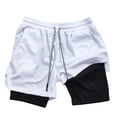 thumbnail image 1 of Men's Mesh 2 in 1 Athletic Workout Shorts with Compression Liner, Summer Quick Dry Breathable Training Running Short Pants for Marathon, 7" Inseam, 1 of 4
