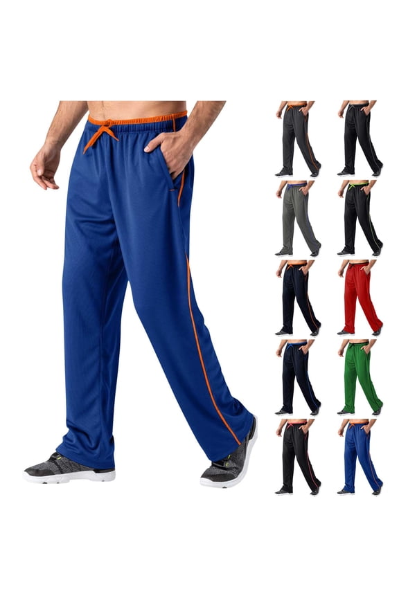 Men's Mesh Athletic Joggers, Quick Dry Pocket Jogging Pants, Elastic Waist Drawstring Straight Leg, Lightweight Breathable Stretchy, for Running Gym Workout Casual | AESTIVO,Hot Pink M