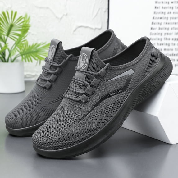 Men's Mesh Backless Sneakers Breathable Slip On Clogs Mules Lightweight Walking Mule Slippers Comfortable Casual House Shoes Non Slip Outdoor Beach Garden Driving Loafers, Gray, US Size: 10
