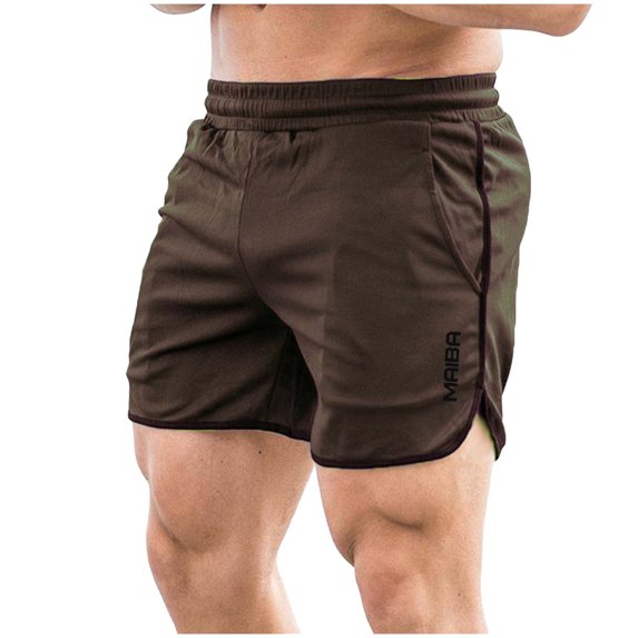 Men's Mesh Booty Workout Shorts 3 Inch Lightweight Quick Dry Athletic Sportswear Gym Workout Retro Running Short Shorts Coffee