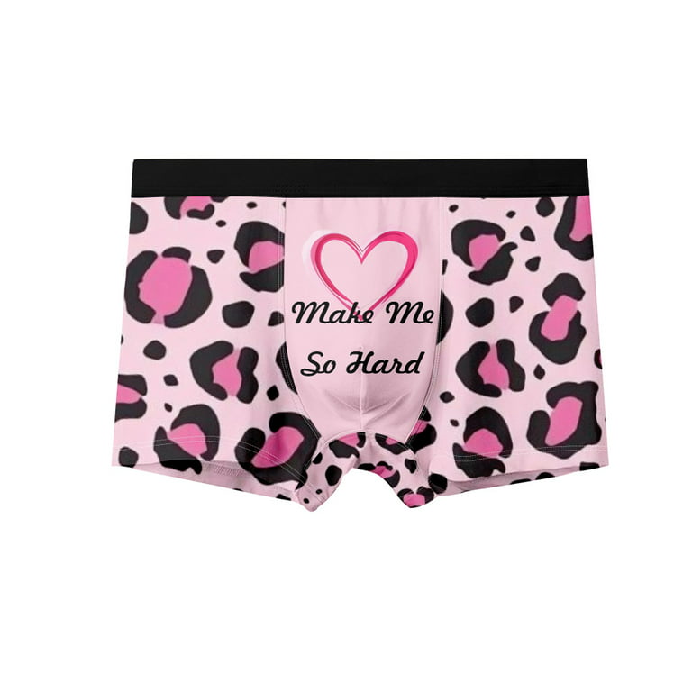 Men's Mesh Boxer Briefs Cooling Breathable Sports Underwear, Unique lip  print love heart Trunks,unique gifts for boyfriend,Sizes 2XS-8XL