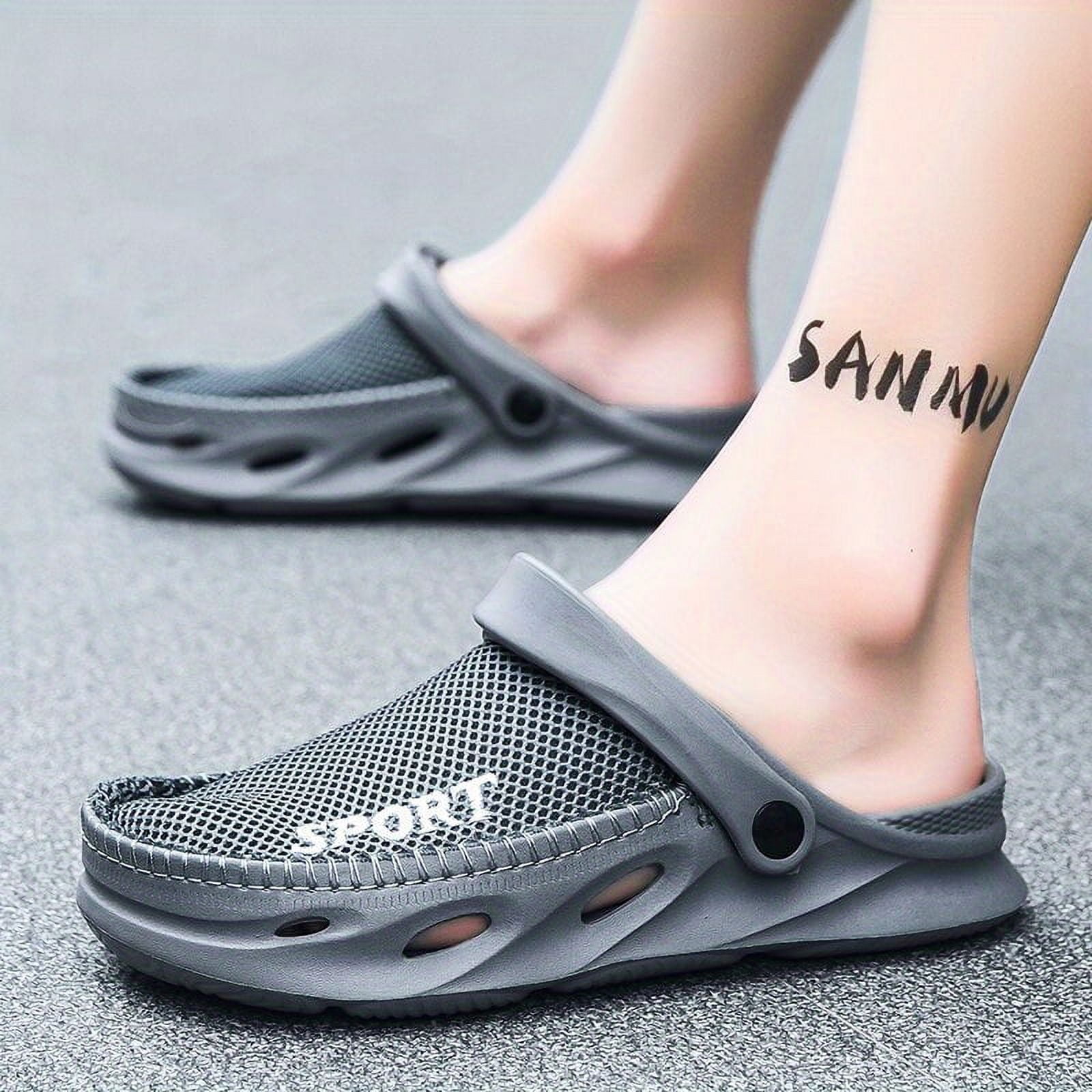 Men's Mesh Breathable Comfy Clogs, Out Non-Slip Garden Shoes, Summer Quick  Drying Sandals - Walmart.com