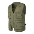 thumbnail image 1 of Men's Mesh Breathable Openwork Camouflage Journalist Photographer Fishing Vest Waistcoat Jacket Coat, 1 of 4