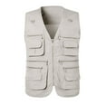 thumbnail image 1 of Men's Mesh Breathable Openwork Camouflage Journalist Photographer Fishing Vest Waistcoat Jacket Coat, 1 of 3