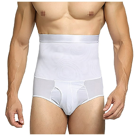 Men's Mesh Fabric High Waist Shapewear Pants - Breathable, Belt, Anticurling, Nylon Material - L-XXL